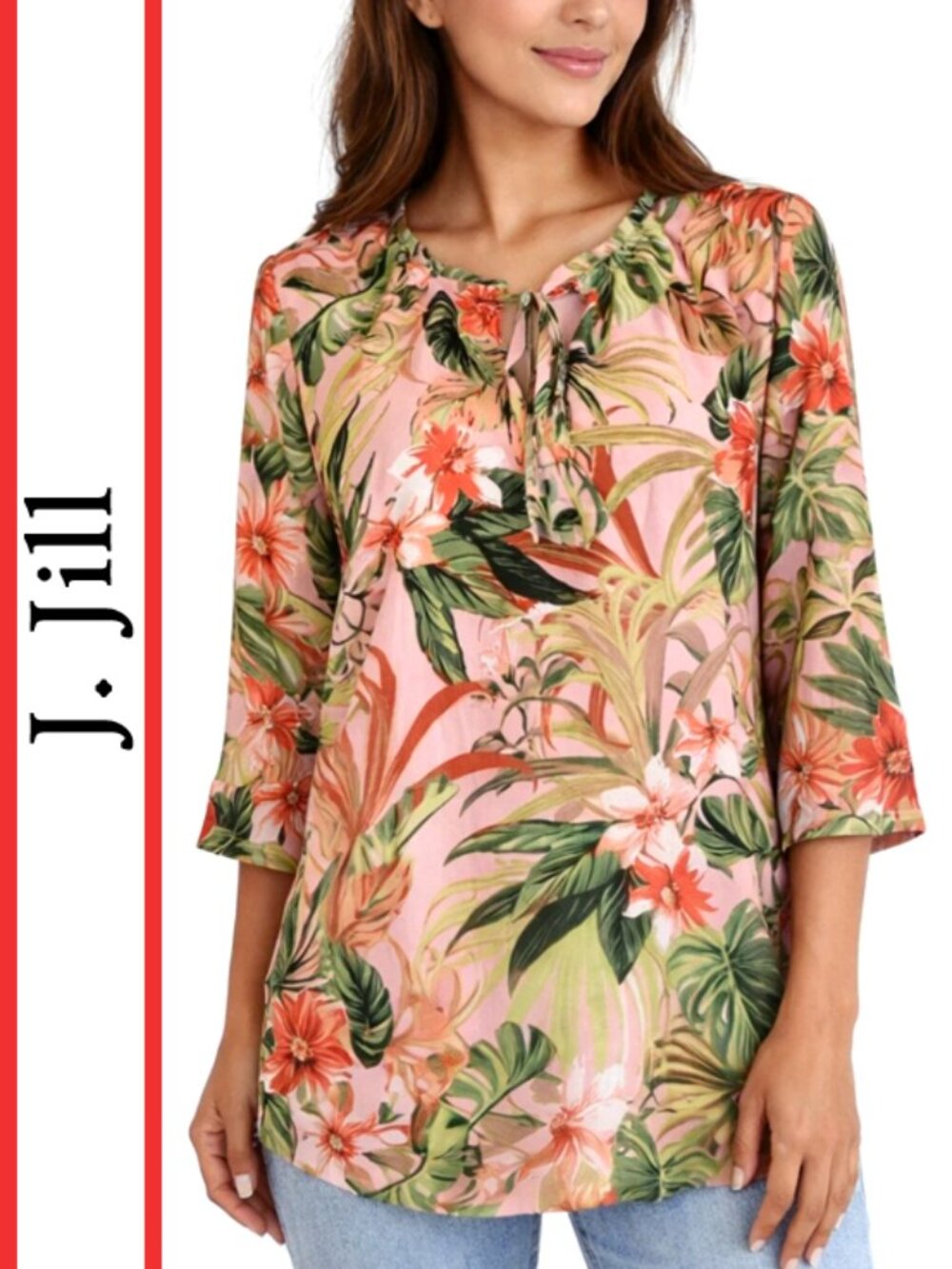 J. Jill | Tropical Floral Print Tunic Top